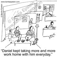 funny business cartoon home work office women 1488